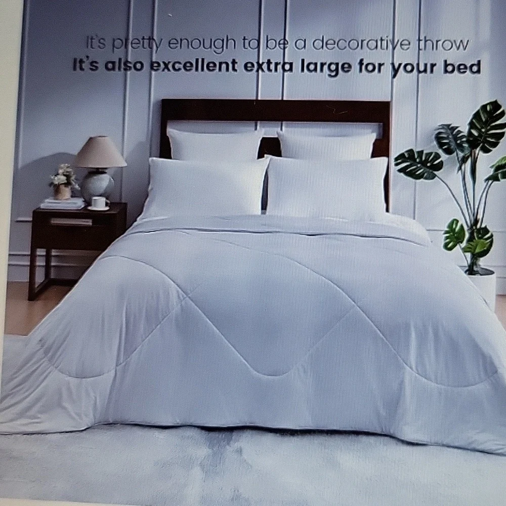Cozy Bliss dual side cooling comforter gray Twin breathable lightweight New